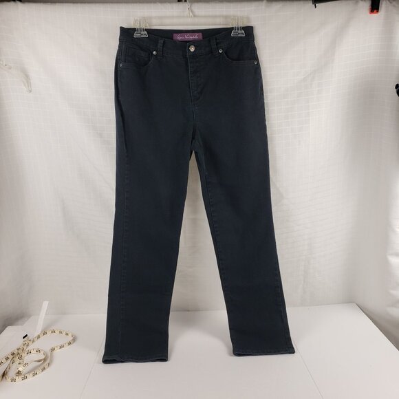 Gloria Vanderbilt 8P Amanda Jeans Black Petite Slim Skinny Straight Denim - Picture 1 of 16